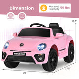 Coche eléctrico infantil Volkswagen Beetle con control remoto