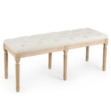 French Vintage Entryway Bench 47 Inch Upholstered Dining Bench