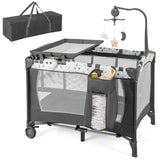 Multi-Functional Baby Playpen with Mattress and Removable Changing Table