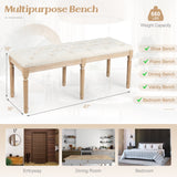 French Vintage Entryway Bench 47 Inch Upholstered Dining Bench