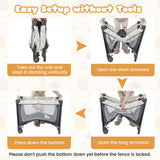 Multi-Functional Baby Playpen with Mattress and Removable Changing Table