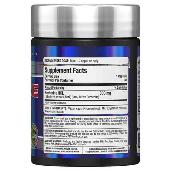 Allmax Berberina HCL 500mg, 30 Cápsulas