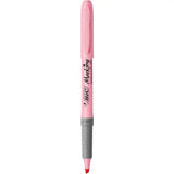 BIC Highlighter Grip Pastel, Highlighter Pens with Adjustable Chisel Tip, Rubber Grip for Extra Comfort, Assorted Colours, Pack of 6