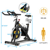 Bicicleta estática magnética de transmisión por correa fija para interiores