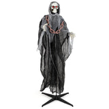 6.4 Feet Halloween Standing Grim Reaper with Lighted Eyes and Terrifying Sounds
