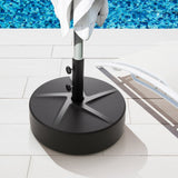Base de sombrilla para patio, 88 libras de capacidad, rellenable con agua y arena, soporte para sombrilla de mesa para mercado - Negro