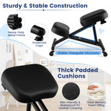 Silla Ergonómica Ajustable para Arrodillarse con Varilla de Resorte de Gas Mejorada y Cojines de Espuma Gruesos