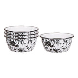 Golden Rabbit Enamelware Salad Bowls - Set of 4