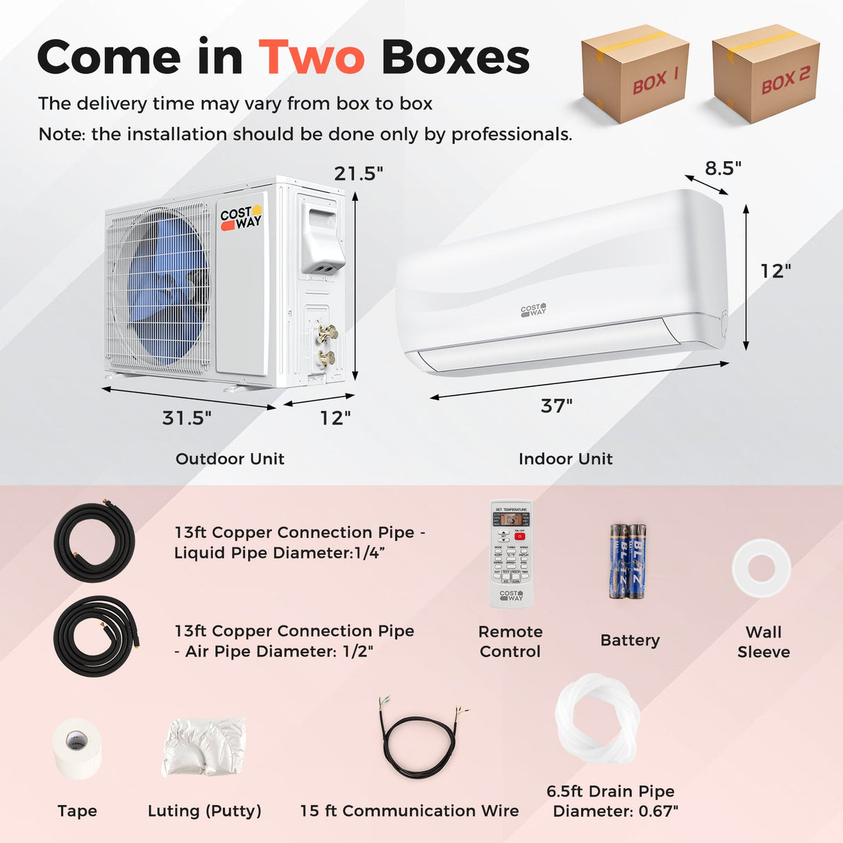 Bomba de calor mini split Blast Series de 18000 BTU, 19 SEER2, 208-230 V