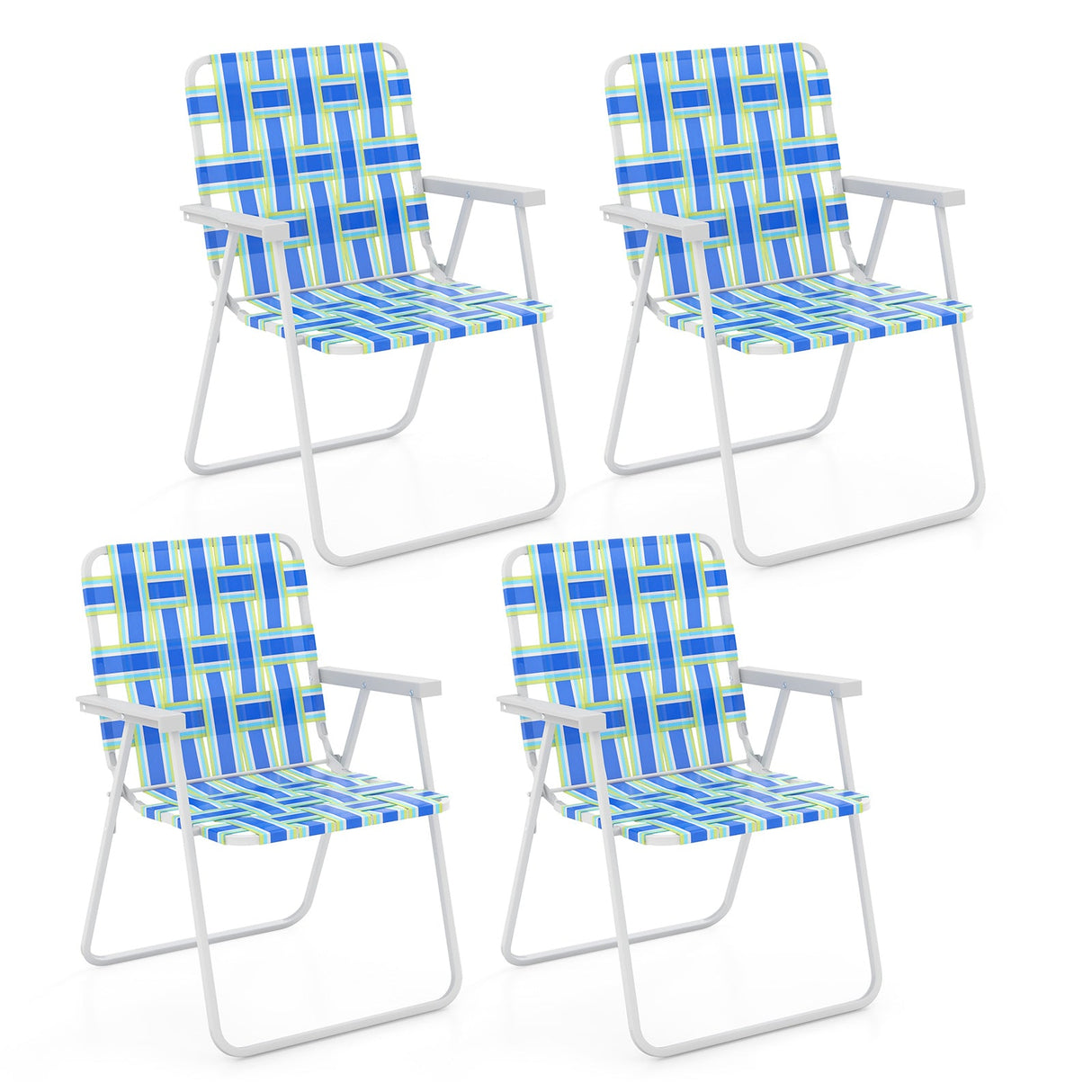 4 Sillas plegables de playa para camping con correas