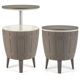 10 Gallon Cooler Bar Table Outdoor Coffee Table Ice Bucket with Telescopic Tabletop for Beer and Wine