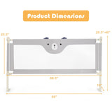 Vertical Lifting Baby Bedrail Guard with Lock-Gray