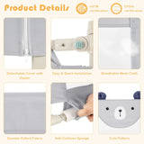 Vertical Lifting Baby Bedrail Guard with Lock-Gray