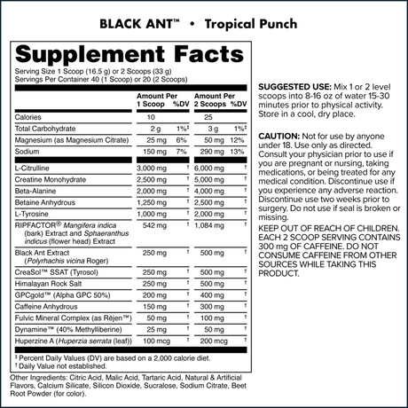 Preentrenamiento Bucked Up Black Ant, 40 servicios