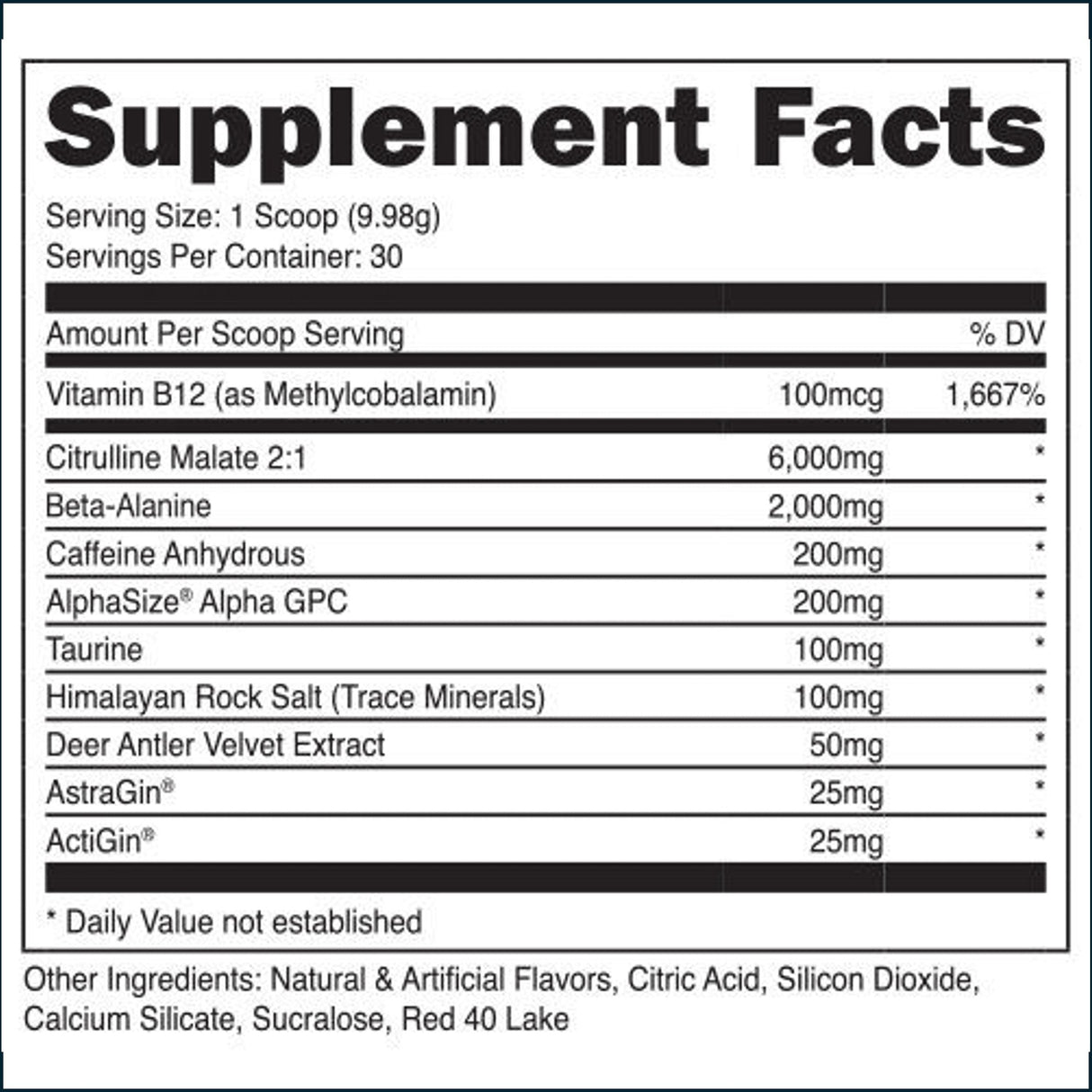 Bucked Up Pre-Workout Powder, 30 Servings