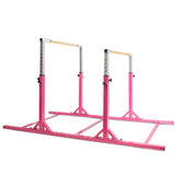 Barras Horizontales Dobles Infantiles Barras Paralelas Ajustables para Entrenamiento de Gimnasia - Morado