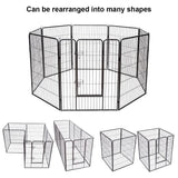 8 Metal Panel Heavy Duty Pet Playpen Dog Fence with Door
