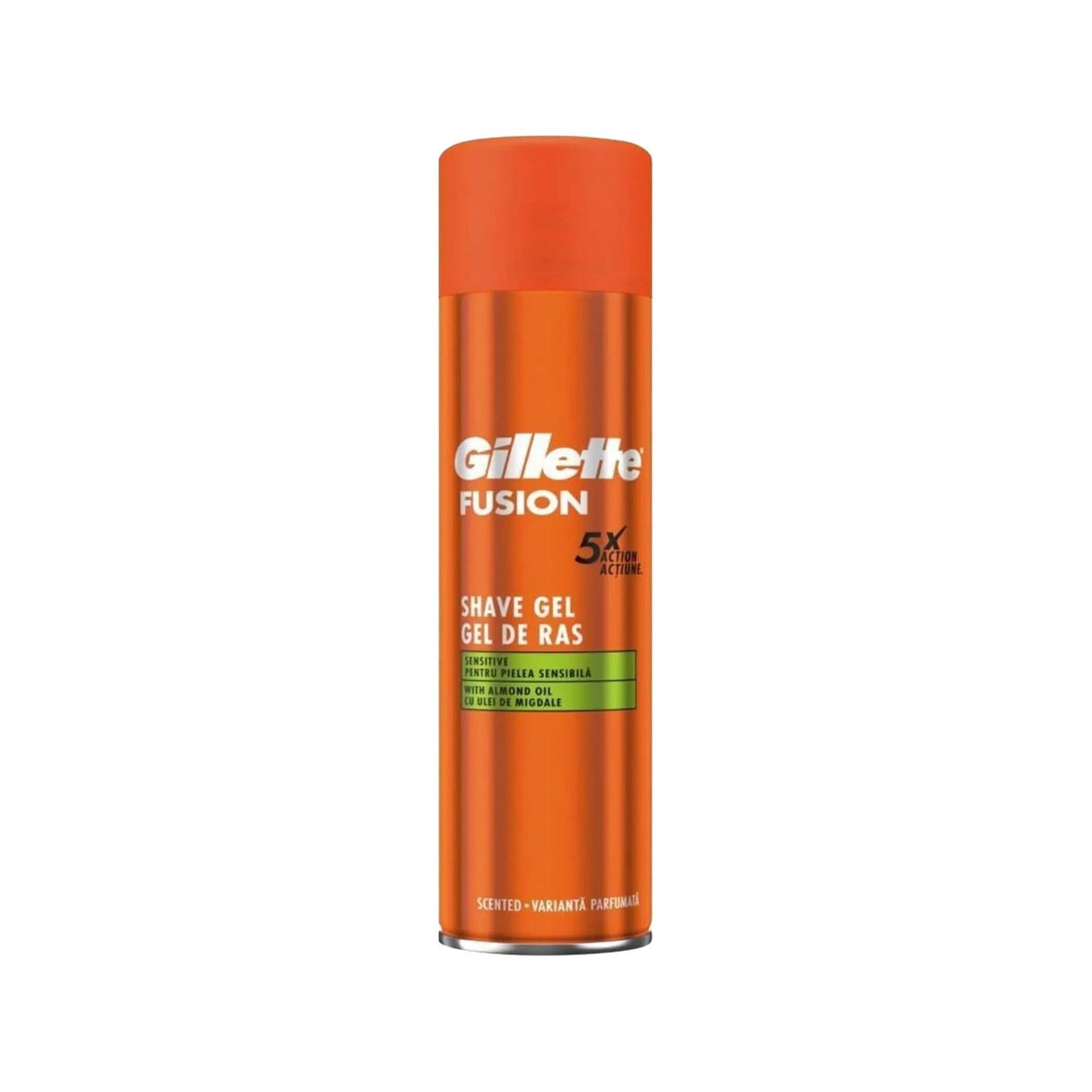 Gillette Fusion 5X Sensitive Shaving Gel with Almond Oil - 6.76 fl oz, Moisturizing & Gentle on Sensitive Skin