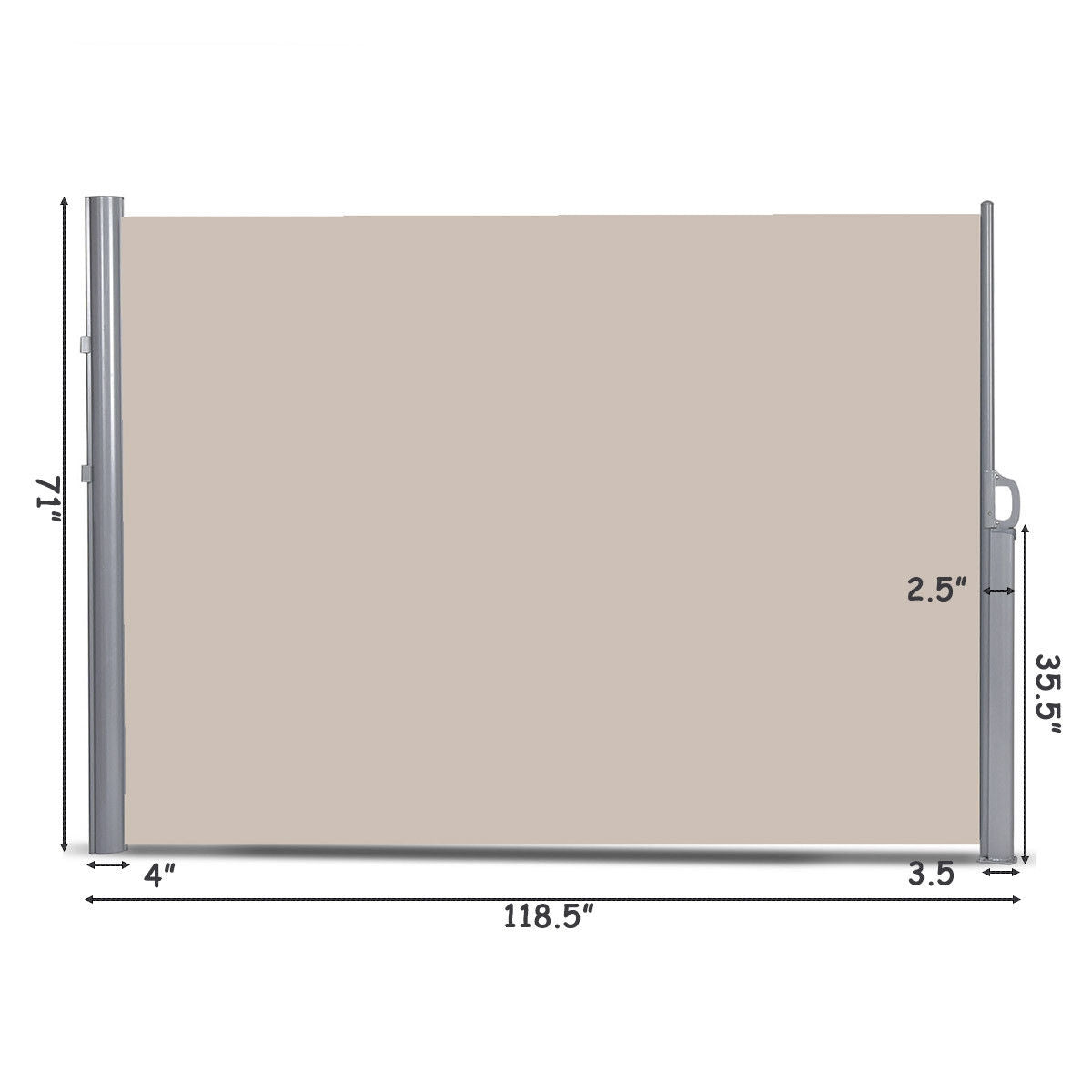 Toldo retráctil plegable de 118.5 x 71 pulgadas para patio