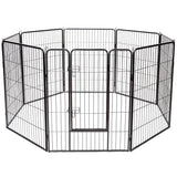 8 Metal Panel Heavy Duty Pet Playpen Dog Fence with Door