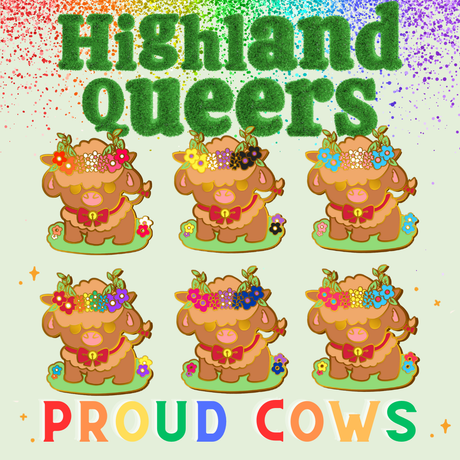 Pride Cow: Bisexual Rainbow LGBTQIA+ Enamel Pin