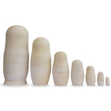 Set of 7 Unfinished Wooden Nesting Dolls DIY Craft Blanks for Painting 6.75 Inches