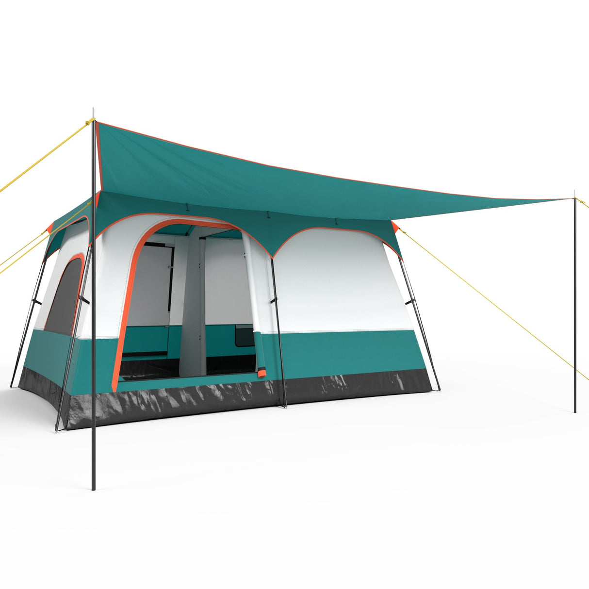Tienda de campaña para 6-8 personas con habitaciones dobles y 2 puertas
