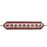 Cardinal, Mistletoe Poinsettia Christmas Tablecloth Holiday Runner 77 Inches