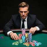 Fichas de póker de casino con 600 fichas, juego de fichas de póker Texas Holdem - Negro