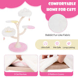 Árbol para Gatos de Múltiples Niveles Torre para Gatos con 2 Perchas para Gatos 2 Plataformas-Rosa