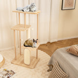 Rascador y Poste Rascador de Madera Multinivel Moderno para Gatos