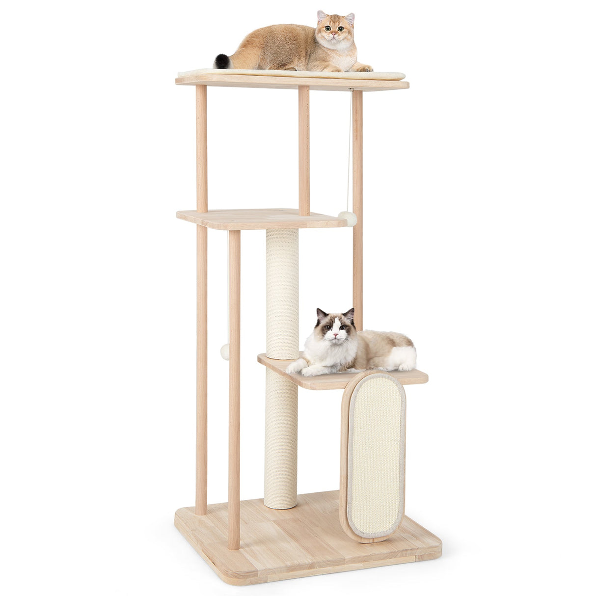 Rascador y Poste Rascador de Madera Multinivel Moderno para Gatos