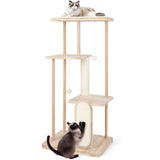 Rascador y Poste Rascador de Madera Multinivel Moderno para Gatos