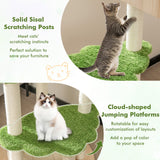 Poste rascador para gatos de 55 pulgadas de alto con postes rascadores de sisal y cama suave para gatitos de interior - Verde