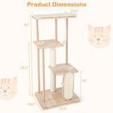 Rascador y Poste Rascador de Madera Multinivel Moderno para Gatos