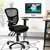 Silla de oficina ergonómica de malla con altura de respaldo y reposabrazos ajustables