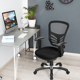 Silla de oficina ergonómica de malla con altura de respaldo y reposabrazos ajustables