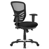 Silla de oficina ergonómica de malla con altura de respaldo y reposabrazos ajustables