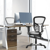 Silla de oficina ergonómica de malla con altura de respaldo y reposabrazos ajustables
