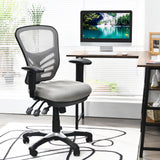 Silla de oficina ergonómica de malla con altura de respaldo y reposabrazos ajustables