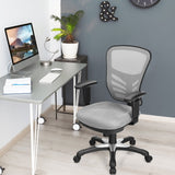 Silla de oficina ergonómica de malla con altura de respaldo y reposabrazos ajustables