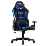 Silla Gaming Giratoria Ajustable con Luces LED y Mando a Distancia