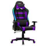 Silla Gaming Giratoria Ajustable con Luces LED y Mando a Distancia