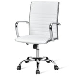 Silla de oficina alta estriada con reposabrazos