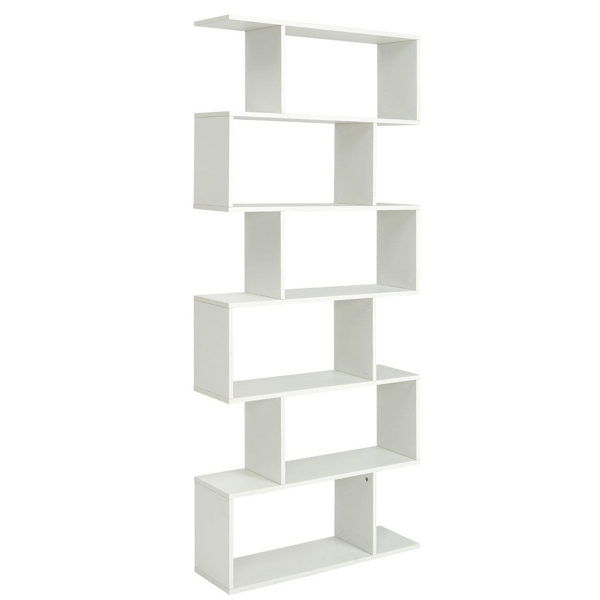 Estantería de Almacenamiento y Exhibición en Forma de S con 6 Niveles, Estantería Decorativa en Z