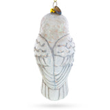 Woodland White Owl Glass Christmas Ornament
