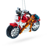 Rugged Hunter's Motorcycle Glass Christmas Ornament