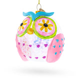 Sage Wise Owl Glass Christmas Ornament