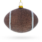 Sparkly Football Glass Christmas Ornament