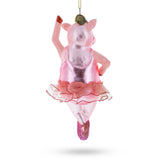 Ballerina Pig Glass Christmas Ornament